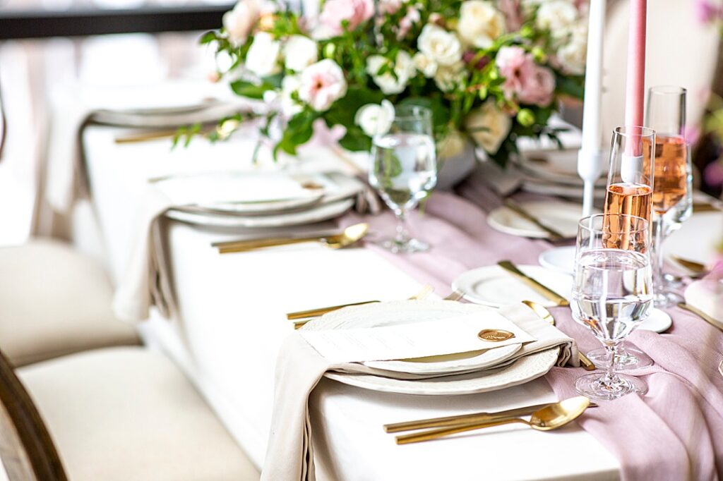 Springy table set for a wedding